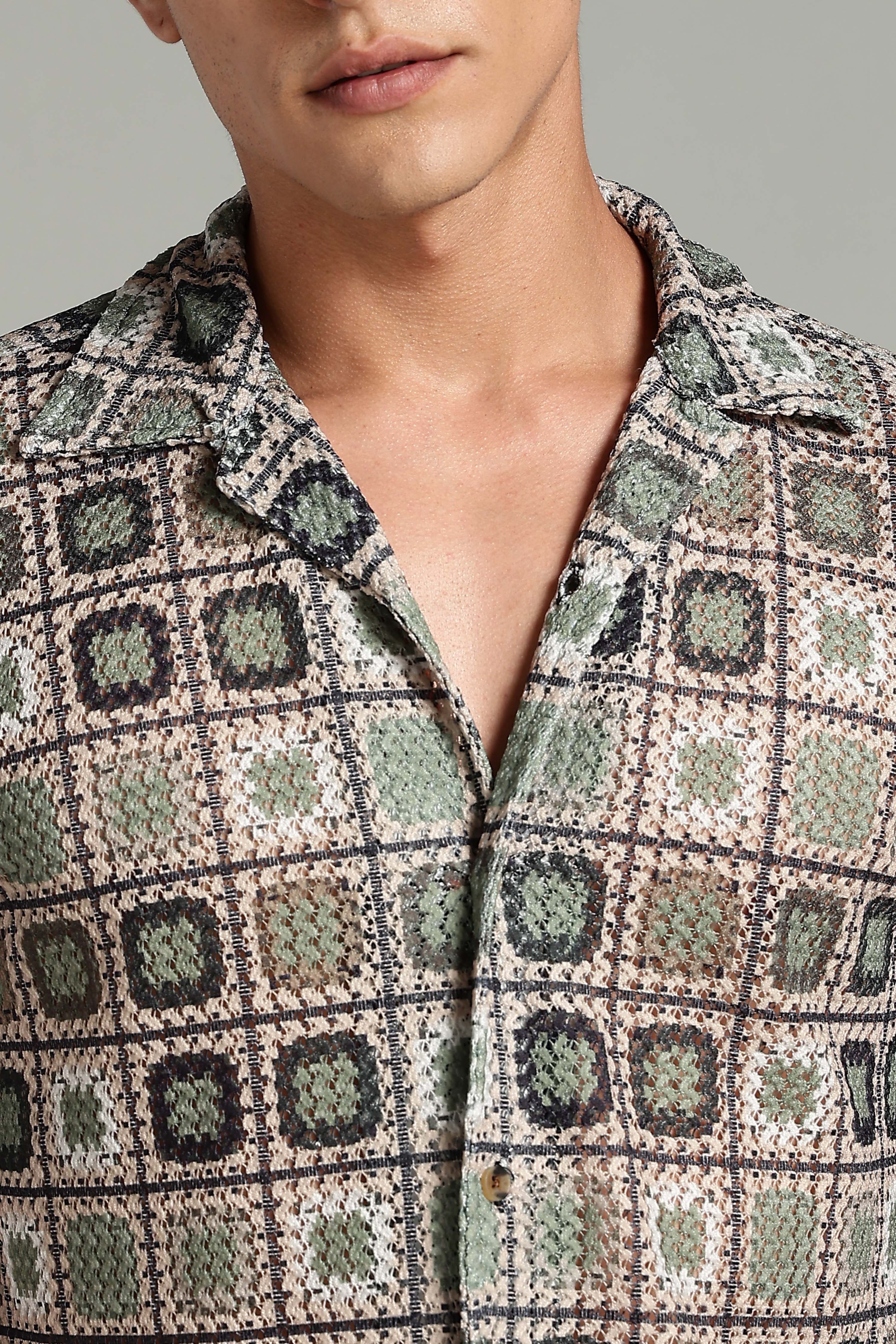 SMOKE CORCHET ABSTRACT SHIRTS